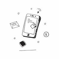 Mobile Phone with Holographic Home Office Icon and Connectivity Icon concept as A photo depicting a mobile phone with a glossy glowing holographic home office icon and connectivity pure Set 19 vector