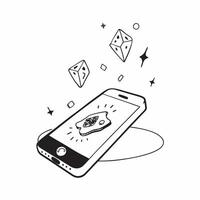 Mobile phone with holographic jewelry and Dhanteras text isolated on white background concept as Camera movement Pan across the mobile phone screen displaying holographic jewelry a pure vector