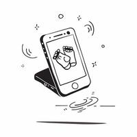 Mobile phone with holographic Lakshmi feet and Dhanteras text isolated on white background concept as Camera movement Pan across the mobile phone screen displaying holographic Laks pure vector