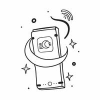 Mobile phone with holographic Turkish crescent and star and 29 Ekim text isolated on white background concept as Camera movement Pan across the mobile phone screen displaying a hol pure vector