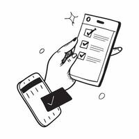 Mobile phone with holographic task scheduler and flexible workspace text concept as Camera movement Zoom into the mobile phone screen with a holographic task scheduler Scene Organ pure vector