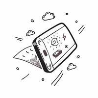 Mobile phone with holographic weather icons and copy space for Sharad Purnima concept as Camera movement Zoom into the mobile phone with glowing holographic weather icons Scene Is pure vector