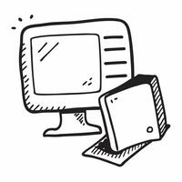 Monitor and Keyboard Isolated concept as An isolated of a monitor and keyboard symbolizing online education workstations The clean modern design on a white backgroun pure vector