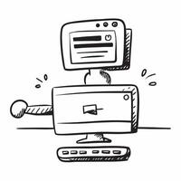 Monitor and Keyboard with Remote Work Text concept as A monitor and keyboard with Remote Work text on a white background symbolizing the central tools for remote work Camera captu pure Set 4 vector