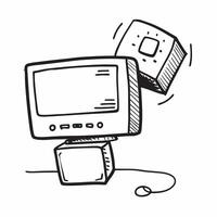 Monitor and Keyboard with Remote Work Text concept as A monitor and keyboard with Remote Work text on a white background symbolizing the central tools for remote work Camera captu pure Set 2 vector