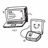 Monitor and Notebook with Remote Work Text concept as A monitor and notebook with Remote Work text on a white background symbolizing the central tools for remote work Camera captu pure vector