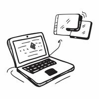 Mouse Pad and Laptop with Remote Work Text concept as A mouse pad and laptop with Remote Work text on a white background highlighting the ergonomic setup for remote work Camera ca pure Set 2 vector