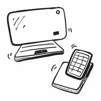 Mouse Pad and Laptop with Remote Work Text concept as A mouse pad and laptop with Remote Work text on a white background highlighting the ergonomic setup for remote work Camera ca pure Set 3 vector