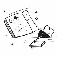Mouse and notebook with Organize Your Day text isolated on white background concept as Camera movement Focus on the mouse and notebook with clear emphasis on organization Scene Mi pure vector