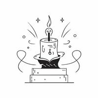 Neon Candle with Glowing Digital Altar concept as A striking digital artwork featuring a neon candle glowing atop an abstract altar surrounded by swirling light patterns symbolizin pure vector