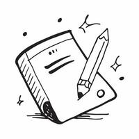 Notebook and Pencil Isolated concept as A minimalist isolated of a notebook and pencil symbolizing traditional note taking in an online education environment The cle pure vector