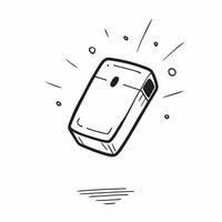 olographic smartphone on sleek background concept as Close up of a modern smartphone floating above a reflective surface holographic light beams highlighting edges isolated on whit pure vector