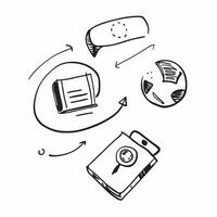 Online Education Icons Isolated Set concept as A set of isolated icons representing online education elements including a laptop book and headset on a white backgroun pure vector