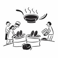 People enjoying festive food with glossy dishes for Sharad Purnima concept as Camera movement Pan across the people enjoying festive food Scene Isolated dining area with glossy di pure vector