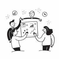 People with Enchanted Logistics Dashboards and Smiling Faces concept as A group of people using enchanted logistics dashboards with smiling faces set against a whimsical background pure vector