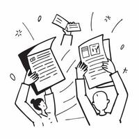 People with Enchanted Job Applications and Beaming Faces concept as A group of people holding enchanted job applications with beaming faces set against a fantastical background off pure Set 3 vector