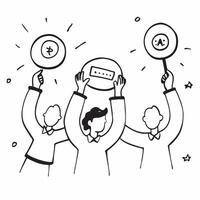 People with Enchanted Review Badges and Beaming Faces concept as A group of people holding enchanted review badges with beaming faces set against a dreamy background offering ample pure Set 2 vector