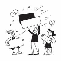 People with Enchanted Whiteboards and Smiling Faces concept as A group of people using enchanted whiteboards with smiling faces set against a dreamy background offering ample space pure Set 3 vector