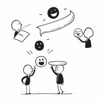 People with Floating Feedback Tools and Joyful Faces concept as A group of people using floating feedback tools with joyful faces set against a whimsical background offering ample pure Set 2 vector