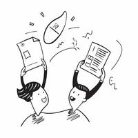People with Floating Financial Reports and Joyful Expressions concept as A group of people with floating financial reports and joyful expressions set against a dreamy background of pure vector