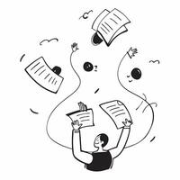 People with Floating Financial Reports and Joyful Expressions concept as A group of people with floating financial reports and joyful expressions set against a dreamy background of pure Set 2 vector