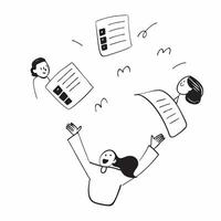 People with Floating Inventory Records and Joyful Faces concept as A group of people using floating inventory records with joyful faces set against a dreamy background offering amp pure Set 2 vector