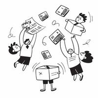 People with Floating Inventory Records and Joyful Faces concept as A group of people using floating inventory records with joyful faces set against a dreamy background offering amp pure vector