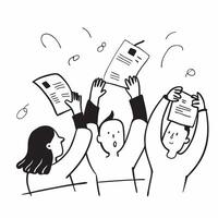 People with Floating Job Fair Invitations and Joyful Faces concept as A group of people holding floating job fair invitations with joyful faces set against a dreamy background offe pure Set 3 vector