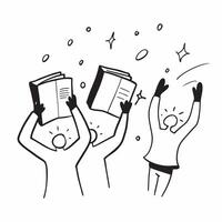 People with Floating Meeting Agendas and Joyful Expressions concept as A group of people holding floating meeting agendas with joyful expressions set against a dreamy background of pure Set 2 vector