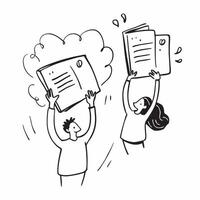People with Floating Meeting Agendas and Joyful Expressions concept as A group of people holding floating meeting agendas with joyful expressions set against a dreamy background of pure Set 3 vector