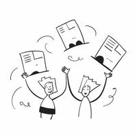 People with Floating Order Forms and Joyful Faces concept as A group of people holding floating order forms with joyful faces set against a dreamy background offering ample space f pure Set 2 vector