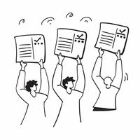 People with Floating Review Charts and Joyful Expressions concept as A group of people holding floating review charts with joyful expressions set against a dreamy background offeri pure Set 2 vector