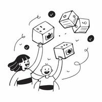 People with Floating Shipment Trackers and Joyful Faces concept as A group of people using floating shipment trackers with joyful faces set against a dreamy background offering amp pure Set 2 vector