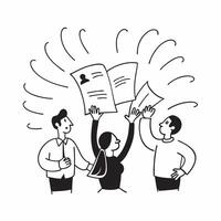 People with Glowing Candidate Interviews and Joyful Expressions concept as A group of people conducting glowing candidate interviews with joyful expressions set against a fantastic pure Set 3 vector