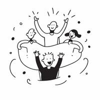 People with Glowing Community and Joyful Expressions concept as A group of people in a glowing community with joyful expressions set against a fantastical background offering ample pure Set 3 vector