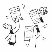 People with Glowing Employment Applications and Joyful Expressions concept as A group of people holding glowing employment applications with joyful expressions set against a fantas pure Set 2 vector