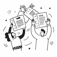 People with Glowing Employment Applications and Joyful Expressions concept as A group of people holding glowing employment applications with joyful expressions set against a fantas pure Set 3 vector