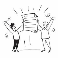 People with Glowing Employment Contracts and Joyful Expressions concept as A group of people holding glowing employment contracts with joyful expressions set against a fantastical pure Set 2 vector