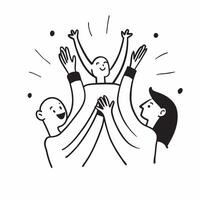 People with Glowing Hands and Joyful Expressions concept as A group of people with glowing hands and joyful expressions set against a fantastical background offering ample space fo pure Set 2 vector