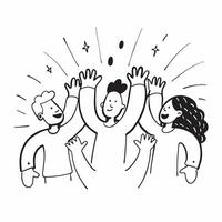 People with Glowing Hands and Joyful Expressions concept as A group of people with glowing hands and joyful expressions set against a fantastical background offering ample space fo pure Set 3 vector
