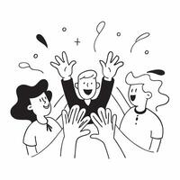 People with Glowing Hands and Joyful Expressions concept as A group of people with glowing hands and joyful expressions set against a fantastical background offering ample space fo pure vector