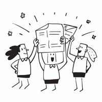 People with Glowing Inventory Lists and Joyful Expressions concept as A group of people holding glowing inventory lists with joyful expressions set against a dreamy background offe pure vector