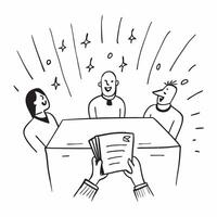 People with Glowing Interview Rooms and Joyful Expressions concept as A group of people in glowing interview rooms with joyful expressions set against a fantastical background offe pure Set 3 vector