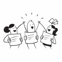 People with Glowing Inventory Lists and Joyful Expressions concept as A group of people holding glowing inventory lists with joyful expressions set against a dreamy background offe pure Set 2 vector