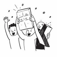 People with Glowing Inventory Lists and Joyful Expressions concept as A group of people holding glowing inventory lists with joyful expressions set against a dreamy background offe pure Set 3 vector