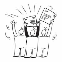 People with Glowing Job Offers and Joyful Expressions concept as A group of people holding glowing job offers with joyful expressions set against a dreamy background offering ample pure Set 3 vector