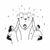 People with Glowing Lanterns and Joyful Expressions concept as A group of people holding glowing lanterns with joyful expressions set against a fantastical background offering ampl pure Set 2 vector