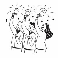 People with Glowing Lanterns and Joyful Expressions concept as A group of people holding glowing lanterns with joyful expressions set against a fantastical background offering ampl pure vector