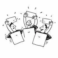 People with Glowing Laptops and Joyful Expressions concept as A group of people using glowing laptops with joyful expressions set against a dreamy background offering ample space f pure Set 3 vector