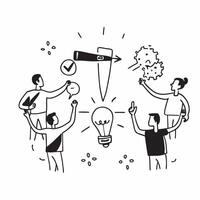 People with Glowing Meeting Tools and Beaming Faces concept as A group of people using glowing meeting tools with beaming faces set against a whimsical background offering ample sp pure Set 3 vector